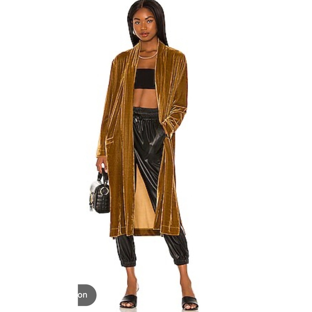BB Dakota Steve Madden Velvet Duster Women Medium Gold